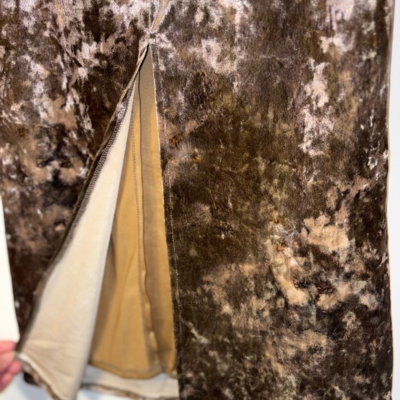 Moon River Off The Shoulder Brown Velour Bodycon Dress Sz L Mob Wife Y2K - Picture 5 of 9